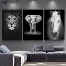 Canvas animal wall art with lion and zebra posters #2