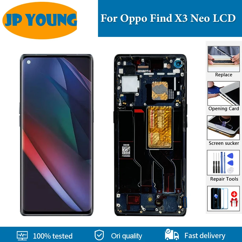 

6.55"Original AMOLED For Oppo Find X3 Neo X3Neo LCD Display CPH2207 Touch Screen Panel Digitizer For FindX3 Neo Assembly Replace