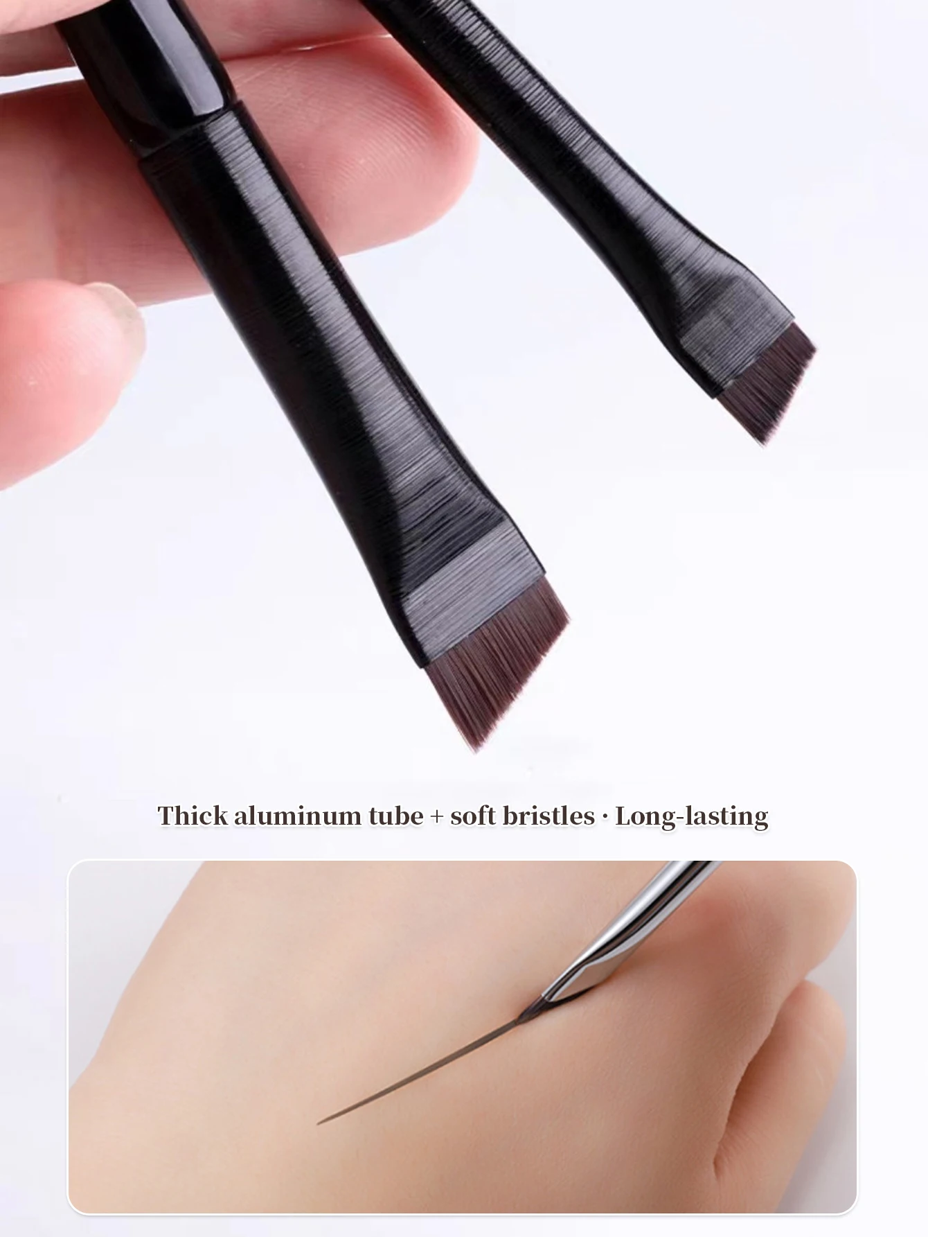 1 Set Of 5 Makeup Brushes Blade Eyeliner Brush Lower Eyelid To Flat Head Oblique Angle Eyebrow Brush Horizontal Silkworm Brush