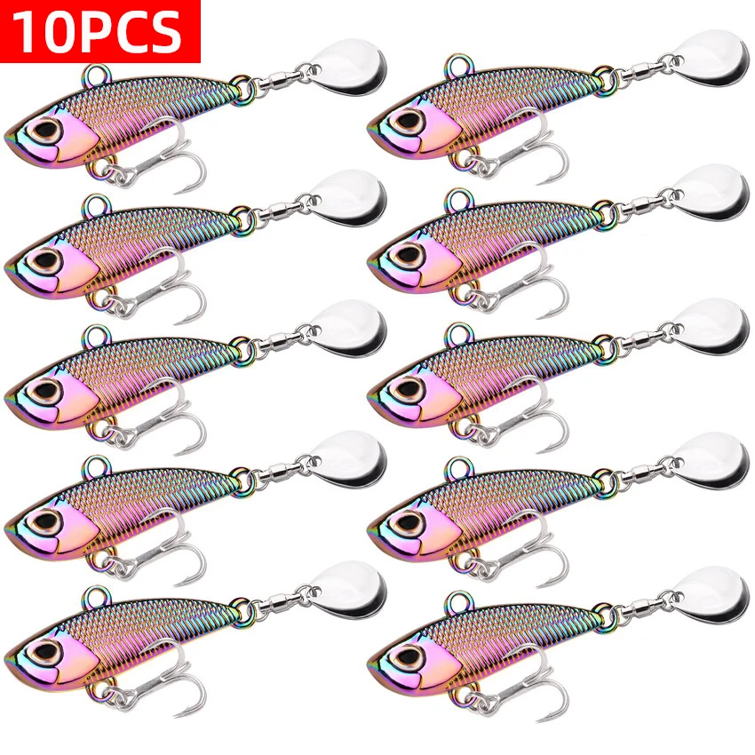 10PCS Spinner ช้อนโลหะเหยื่อตกปลา Lure Sequins Crankbait ช้อนเหยื่อสําหรับปลาเทราท์เบส Perch Pike หมุนเหยื่อสั่นสะเทือน