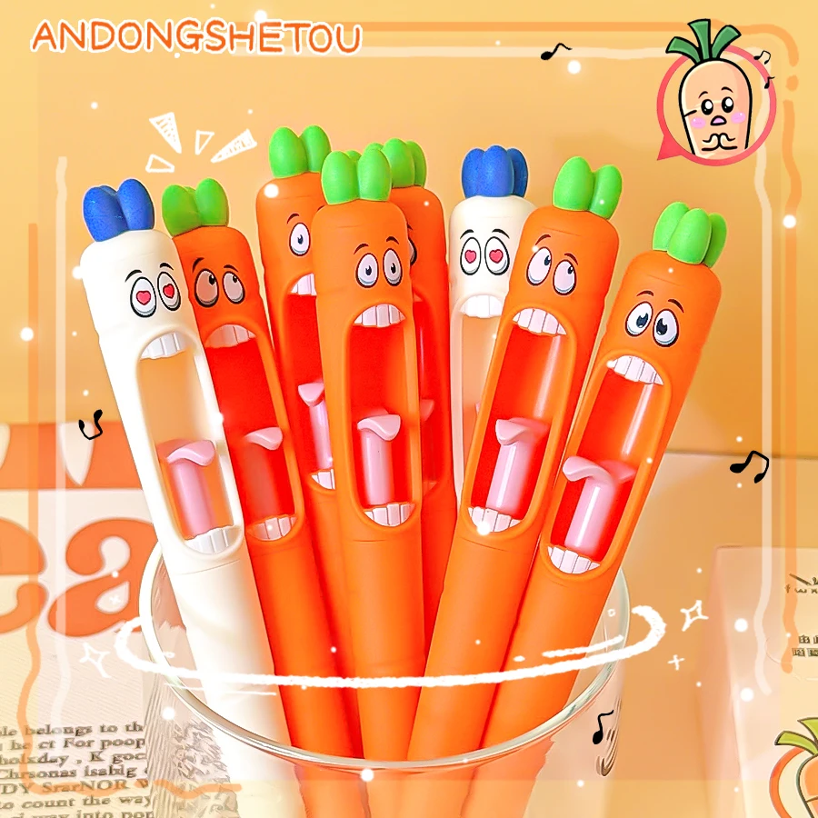 

Aesthetic stationery back to school supplies cute gel pens office supplies Writing pens funny carrot gel pens school accessories
