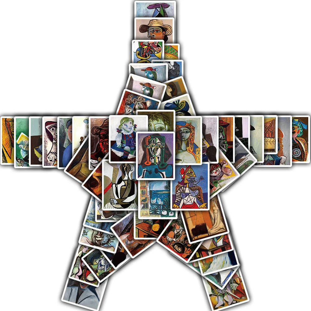 50PCS Picasso Oil Painting Sticker Cafe Phone Ins Style DIY Luggage Phone Bar Cafe Scrapbooking Laptop Skateboard Sticker