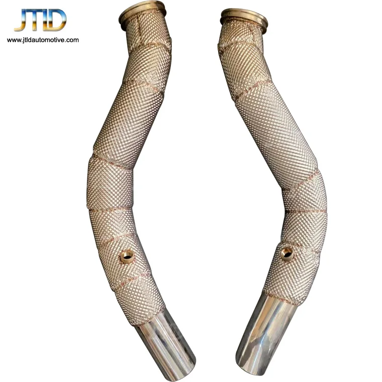 JTLD Exhaust System High Flow Performance Downpipe For Maserati Ghibli 3.0T With Heat Shield Catless