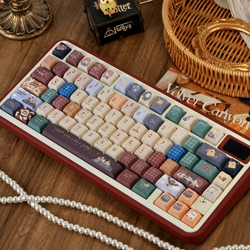 maimooo-keycap-wizard's-journey-cherry-pbt-per-aula-ajazz-tastiera-retro-personalizzata-anime-keycaps-130-tasti