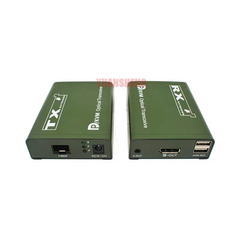 موسع ألياف KVM 20 كجم على نموذج واحد LC كابل الألياف الضوئية USB KVM DP جهاز إرسال واستقبال الألياف مع وحدة SFP للكمبيوتر NVR
