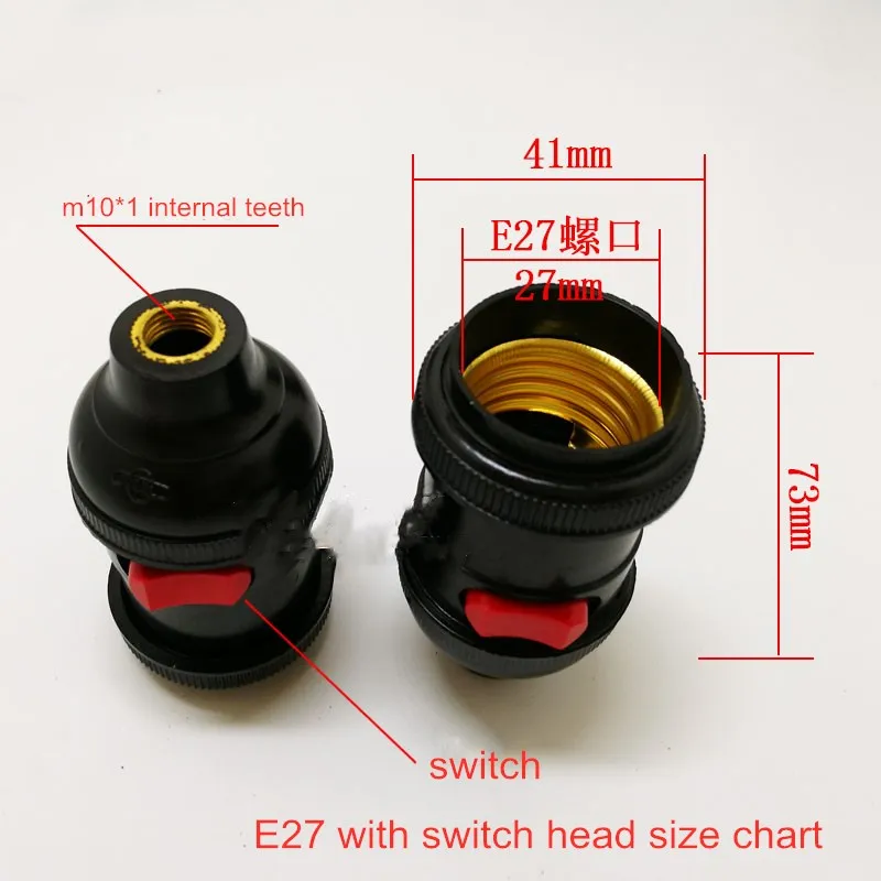 2pcs Tubular Lamp Holder for Shaped Hose with Switch E27 Screw Socket Lamp Holder Machine Tool Lathe Work Lamp Table Lamp Holder