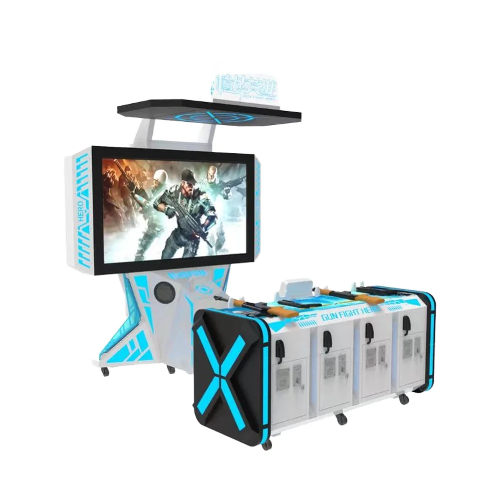 Hot Selling 220V  Metal Arcade Game Machine Family Entertainment 220V Coin Pusher Gun Fight Shooting Simulator Amusement