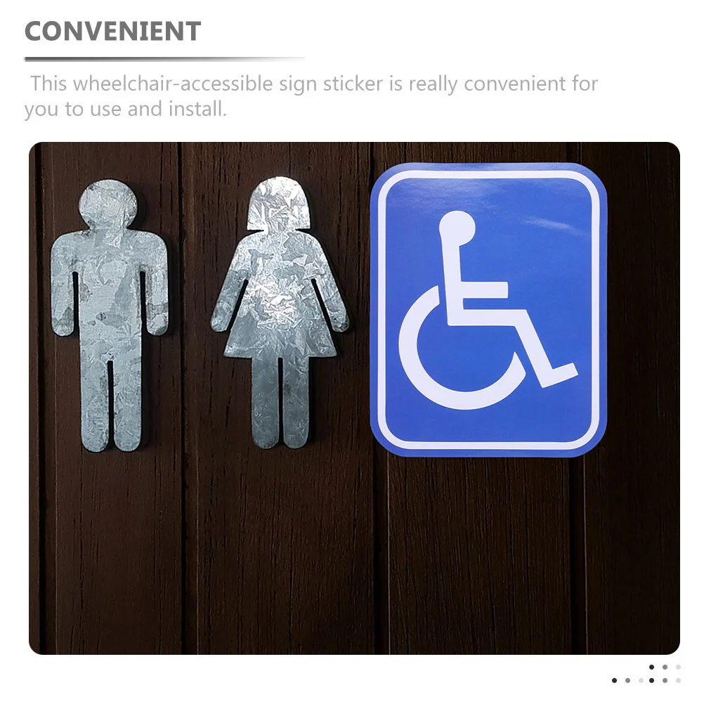 4 Pcs Disabled Wheelchair Decals Sticker Sign Stickers Decor Cartoon Adhesive Window