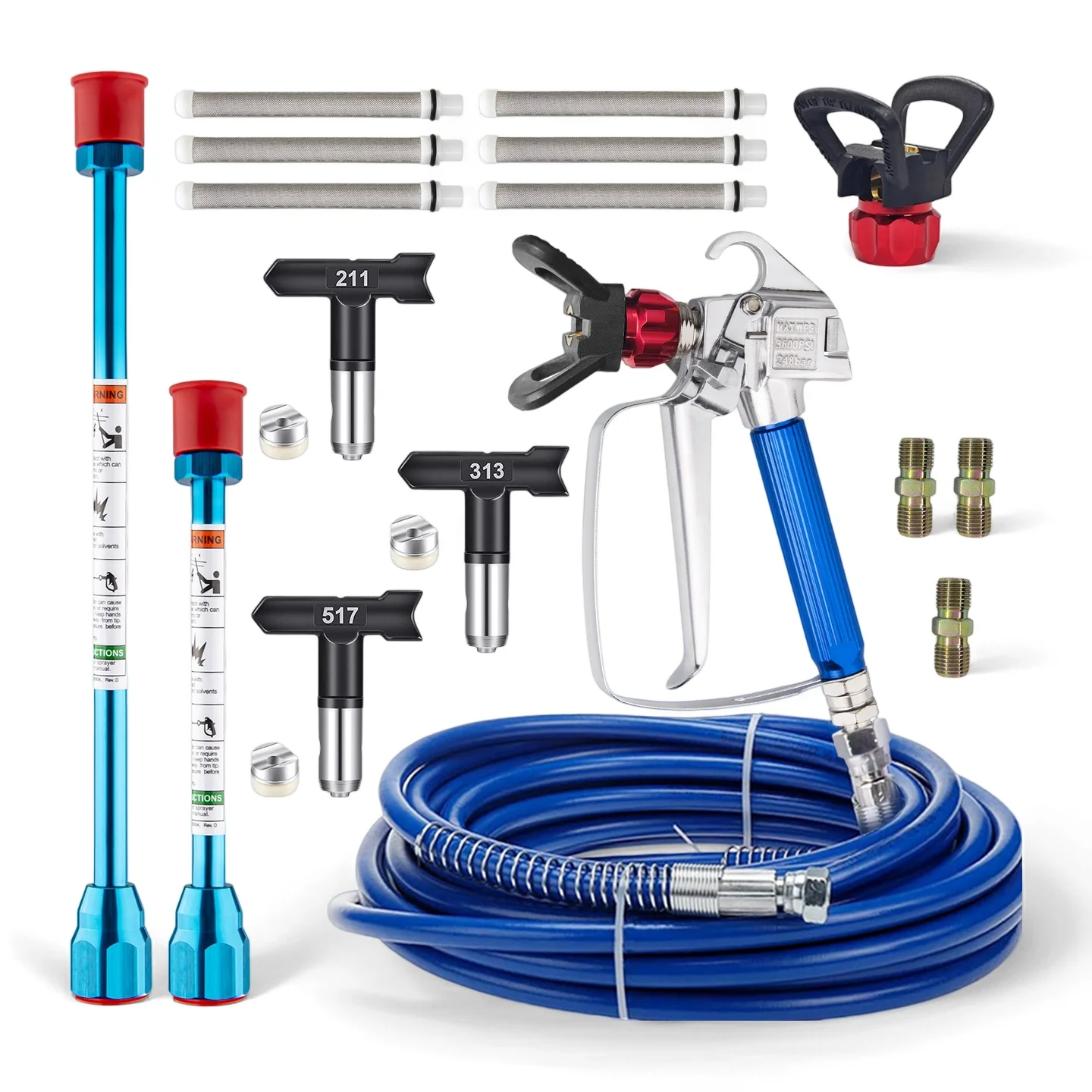 

18Pcs Airless Paint Sprayer Kit - 3600PSI Gun, 32ft Hose, Nozzles & Extensions
