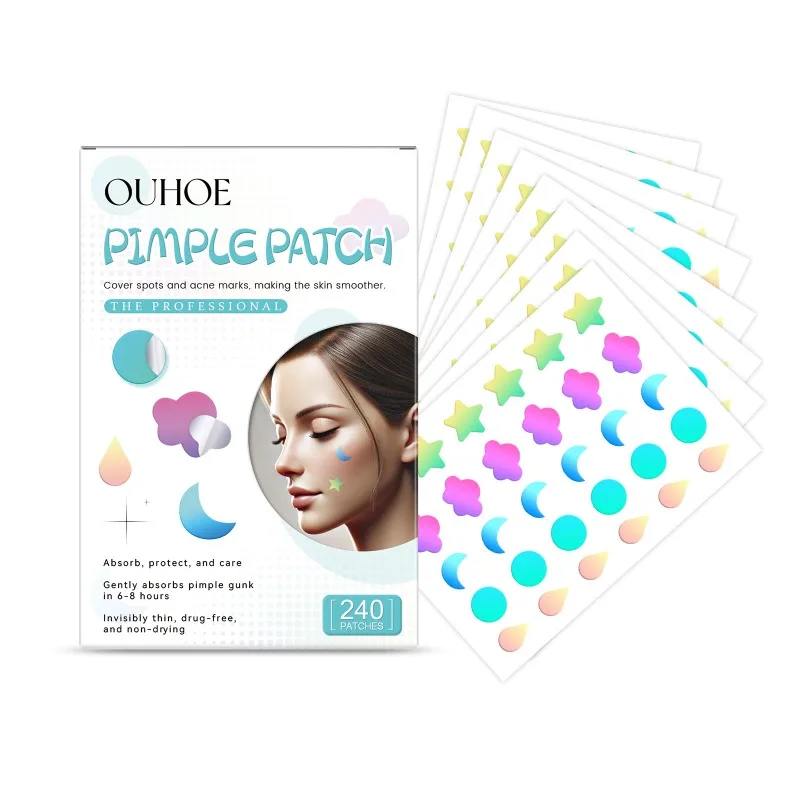 Parche multicolor para acné, eliminación de acné Invisible colorida, transpirable, curación profesional, absorbente de manchas, pegatinas para espinillas