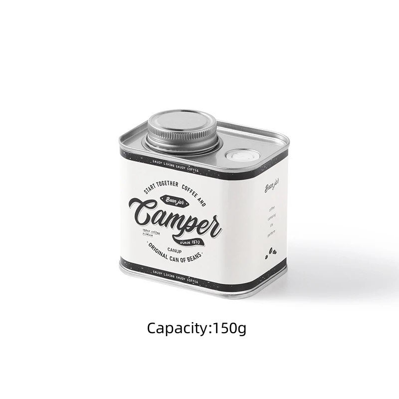 Coffee Bean Airtight Cans Outdoor Camping Tin Box Food-grade Packaging Storage Fresh Breathing Iron Cans