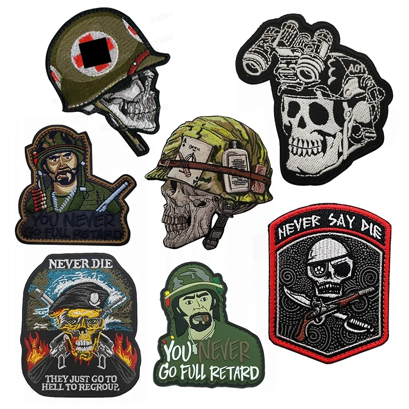 

Skeleton Warrior Tactical Patch Hook and Loop Skull Morale Badge Military Embroidered Biker Applique for Clothes 3D Pvc Patch