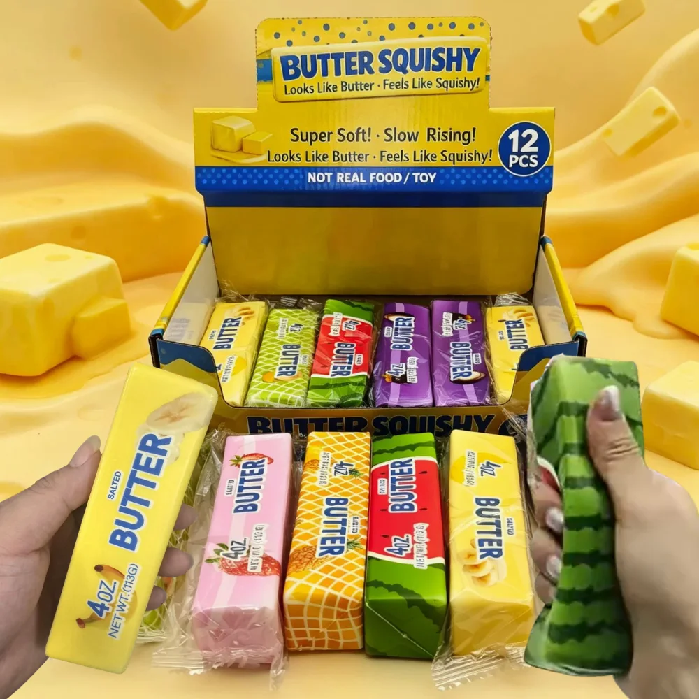 Fruit Butter Squishy Fidget Toys Slow Rebound Squeeze Toys Decompression Stress Relief Sensory Toys Party Favors