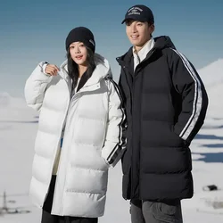 2024 neue Winter lange Jacke Herren Ath leisure dicke wasserdichte warme Kapuze Parka Damen Ski anzug lässig Daunen Baumwolle gepolsterten Mantel