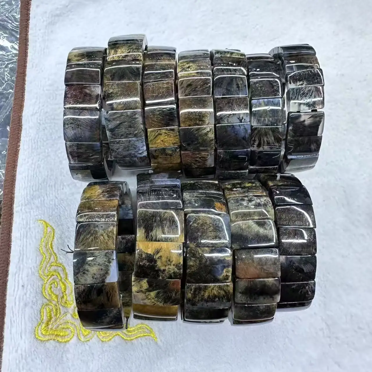 

Natural View Agate Beads Elastic Bracelet Natural Gemstone Jewelry Bangle for Women for Men for Gift Wholesale !