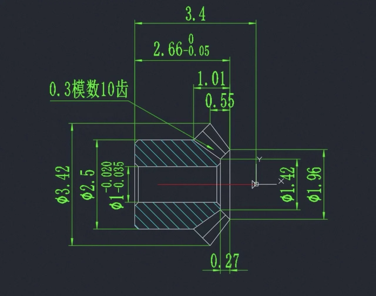 1mm Intersecting Shaft Transmission Bevel Gear M0.3 10T for Robot Model Small Inspection Instrument Educational Building
