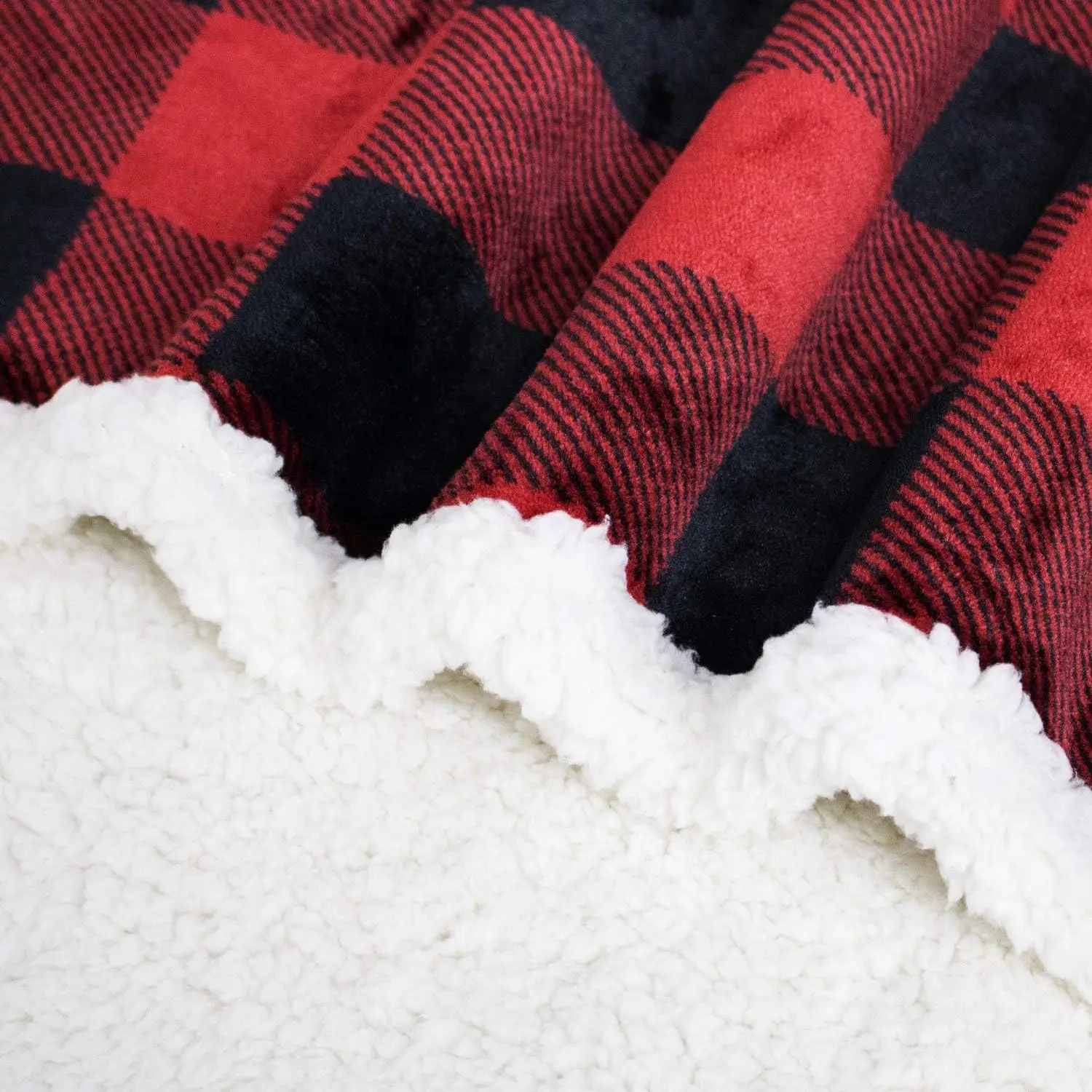 Imagem -05 - Sherpa Vermelho e Preto Buffalo Plaid Christmas Throw Cobertor Macio Cobertor Aconchegante Cobertor de Microfibra Plush Fleece para Sofá-cama e Sofá