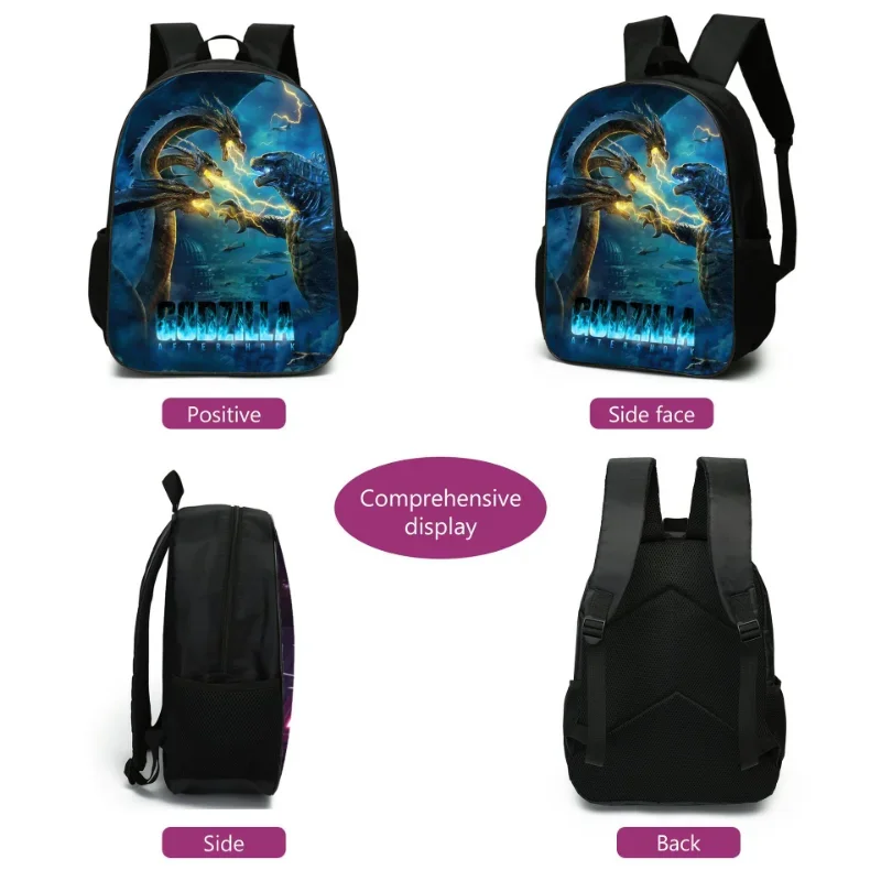 3 Pcs/set Bandai Godzilla Vs Monster King Kong Kids Backpacks Student Bag Messenger Bag Pencil Case Suit Kids Bags Child Gifts