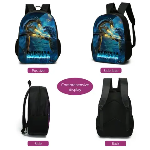 3 st/set Bandai Godzilla Vs Monster King Kong Barnryggsäckar Studentväska Axelväska Pennfodral Kostym Barnväskor Barnpresenter 6 best sales sh monsterarts - №2