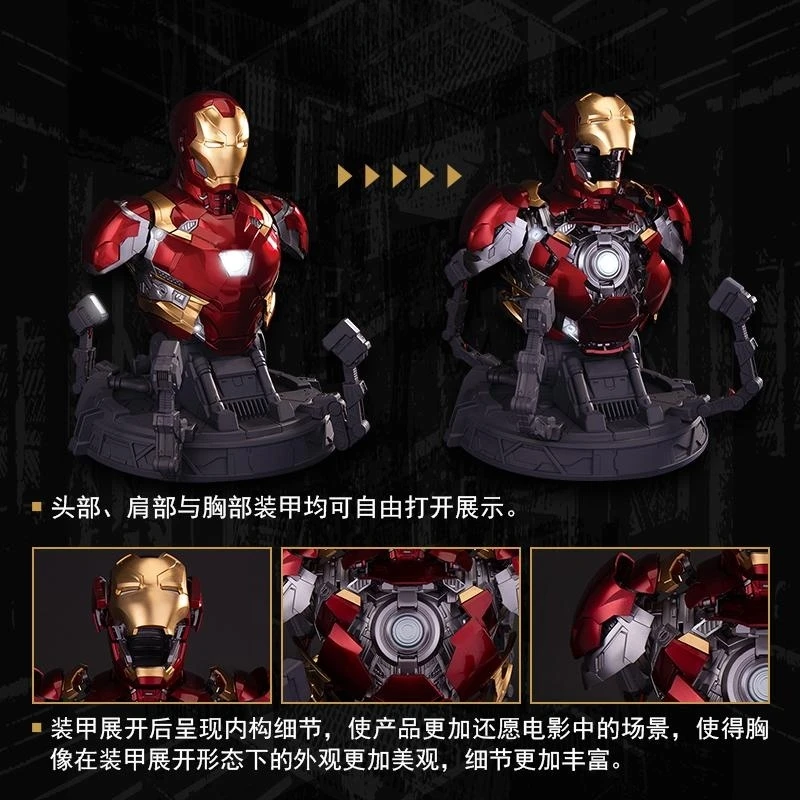 Spot Iron Man Mk46 Bust Assembly Model Handmade Ornament Collectible Gk Statue Halloween Gift Desktop Decoration Cartoon Anime