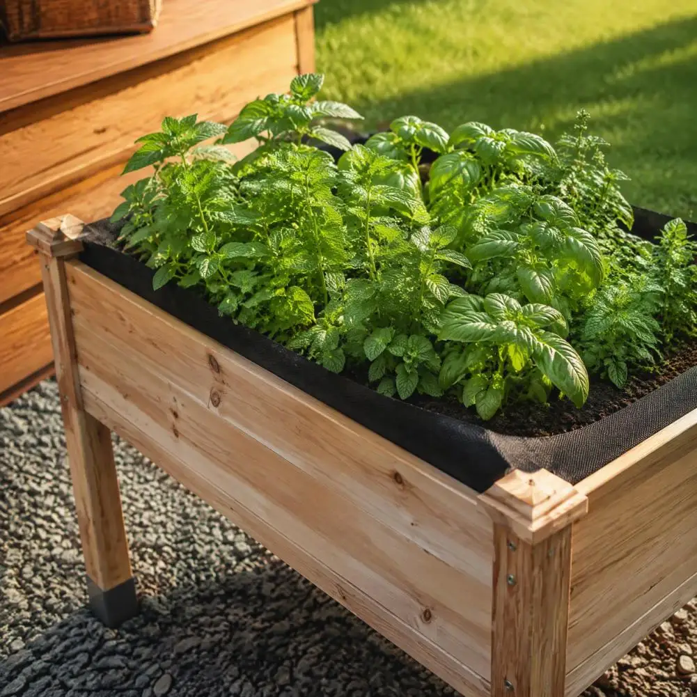 Breathable Planter Box Liner Raised Garden Bed Liner Breathable Non Woven Fabric Planter Box Soil Containment Mat with for Veg