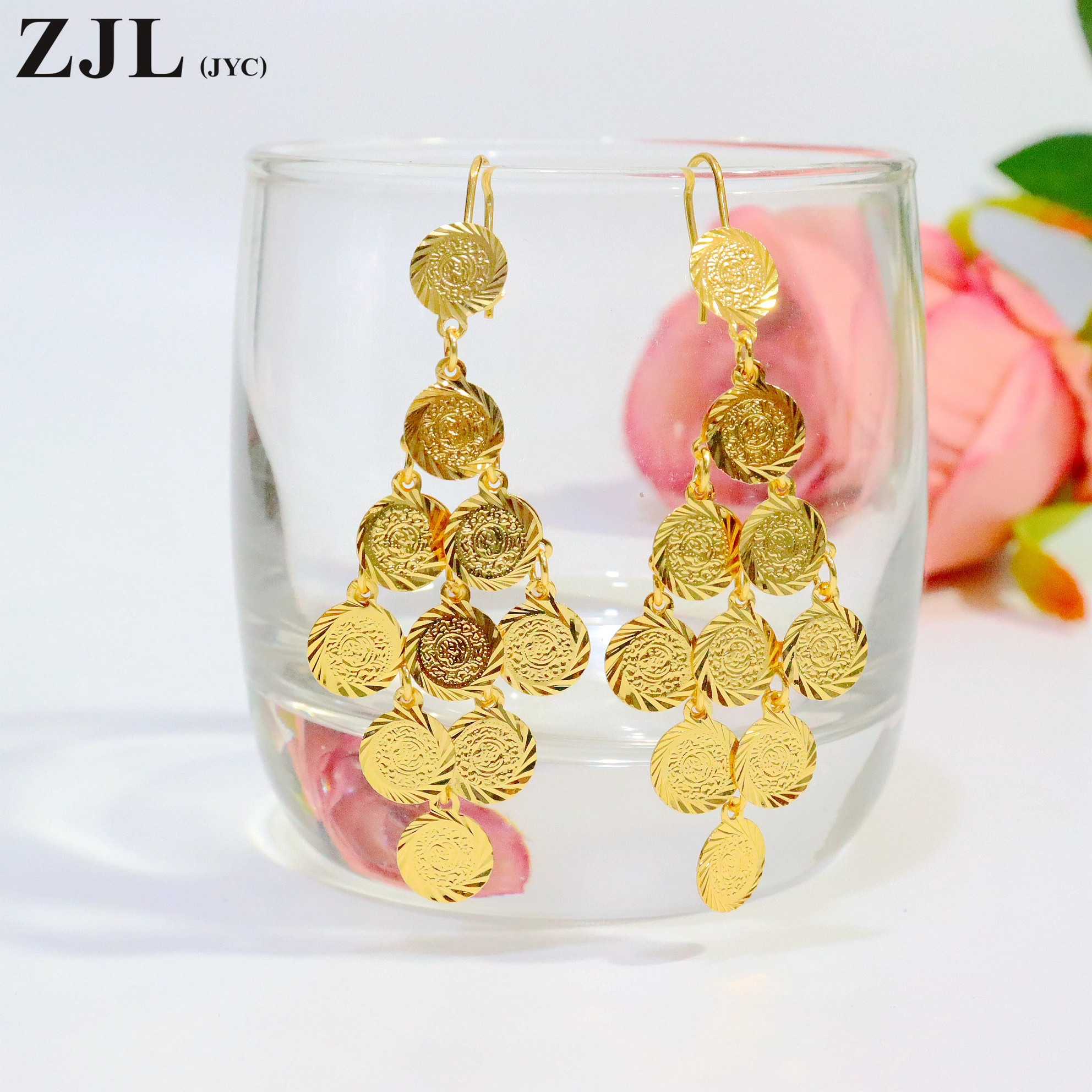 

Exquisite Gold-Plated Tassel Coin Earrings for Fashionable Women