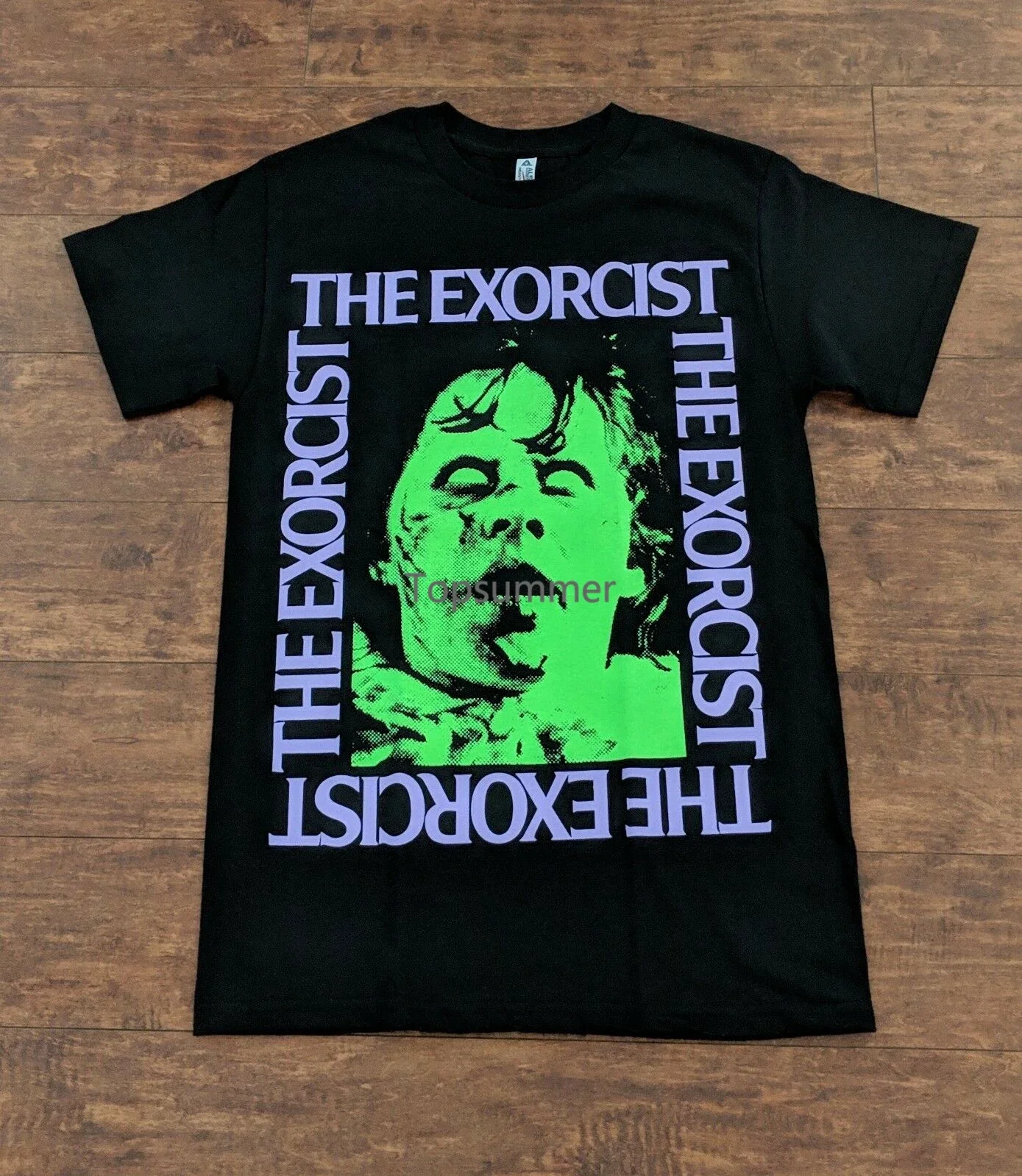 

Новинка, футболка с изображением экзорциста регана, ужасов, хлопковая футболка с короткими рукавами, топ, футболка