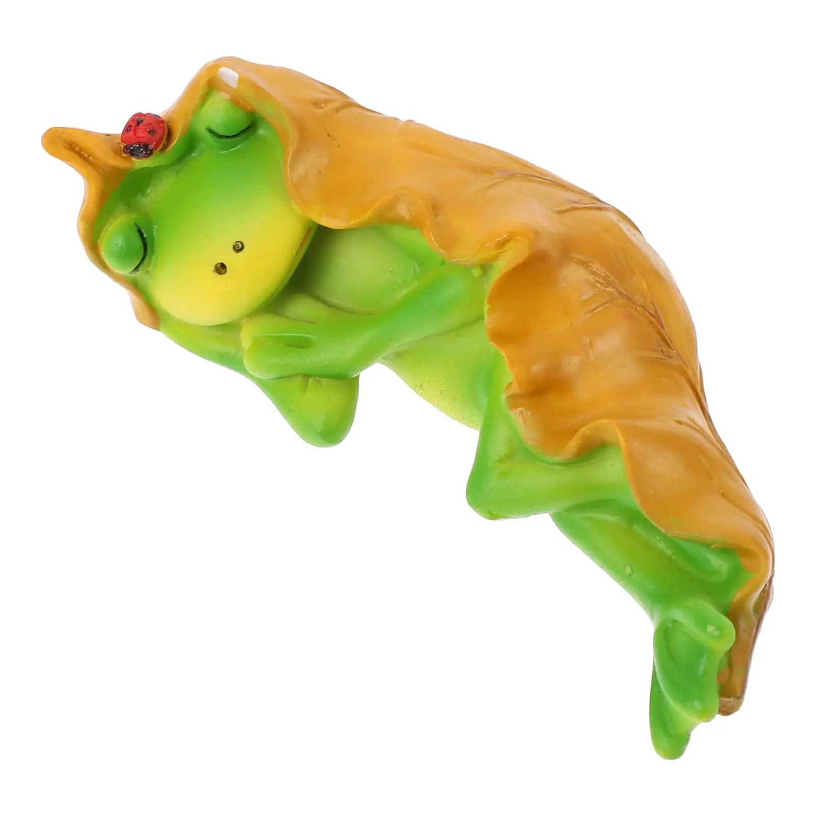 

Resin Sleeping Frog nament Cute Animal Statue for Desk Garden Lawn Decor Environmental Friendly Durability Craft