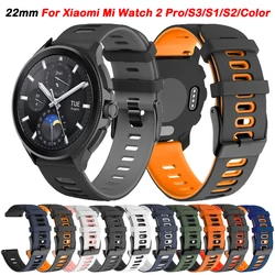 22mm silikonowy pasek do zegarka bransoletka pasek do zegarka dla Xiaomi Mi Watch 2 Pro/S3/S1 Pro/aktywny/kolor/S2 sportowa opaska wymienna