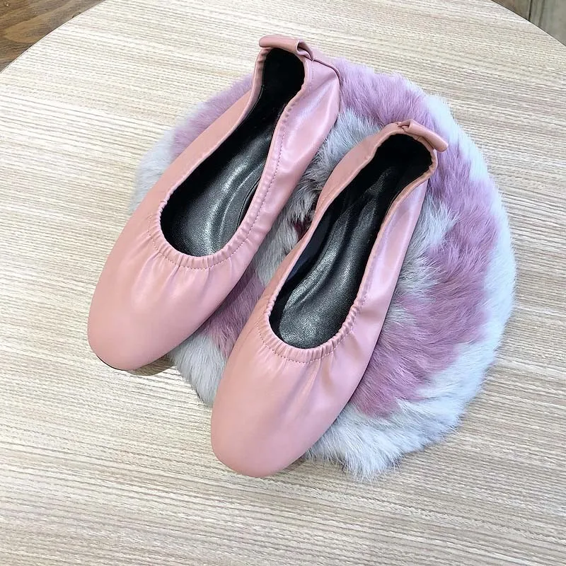 KNCOKAR Grandma Shoe Female Flat Bottom Spring New Style Shallow Mouth Restoring Ancient Ways Ballet Shoe Female Single Shoe