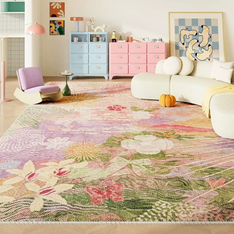 Dopamine Color Living Room Decoration Soft Carpet Washable Rugs for Bedroom Anti-slip Cloakroom Floor Mat Large Area Lounge Rug