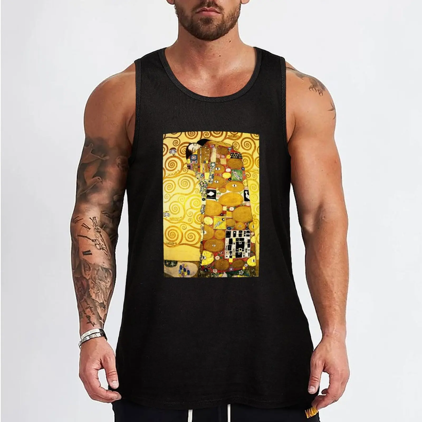 Gustav Klimt The Embrace Tank Top sleeveless tshirts for men Man sleeveless shirt clothing men sleeveless t-shirts for men