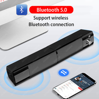 V-117 USB Soundbar Wireless Bluetooth Speaker PC Home Theater System Surround Sound Bar for tv External Mic Computer Speakers