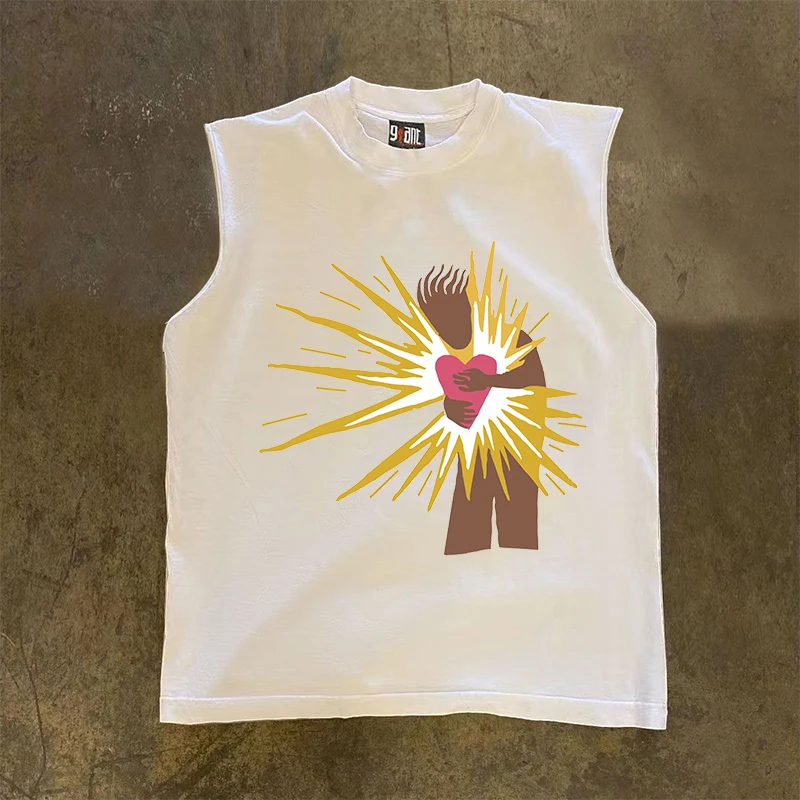 

Майка-безрукавка в стиле 90-х, плотная, летняя, свободного кроя, в американском баскетбольном стиле, с подплечниками