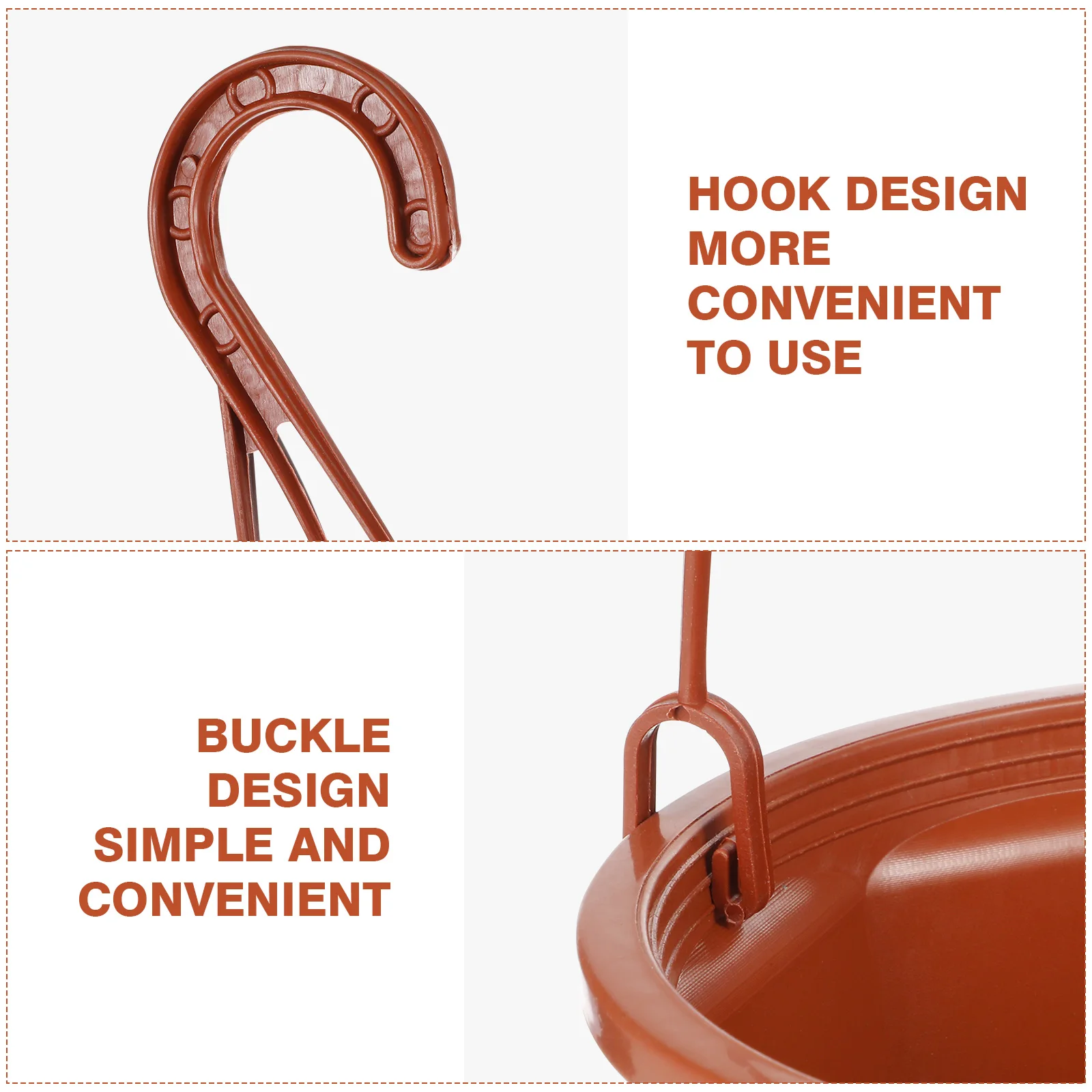 

10Sets Hanging Orchid Pots Plastic Durable Creative Garden Plant Pot Decor Balcony Fence Railing Planter Hook Plant Pot