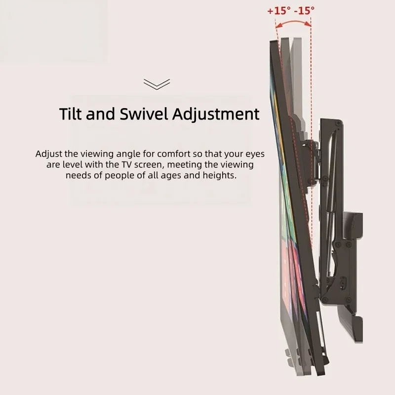 Gas Spring TV Wall Mount Bracket 32-65 Inch, Full Motion Height Adjustable Swivel Tilt Monitor Holder Load 32KG