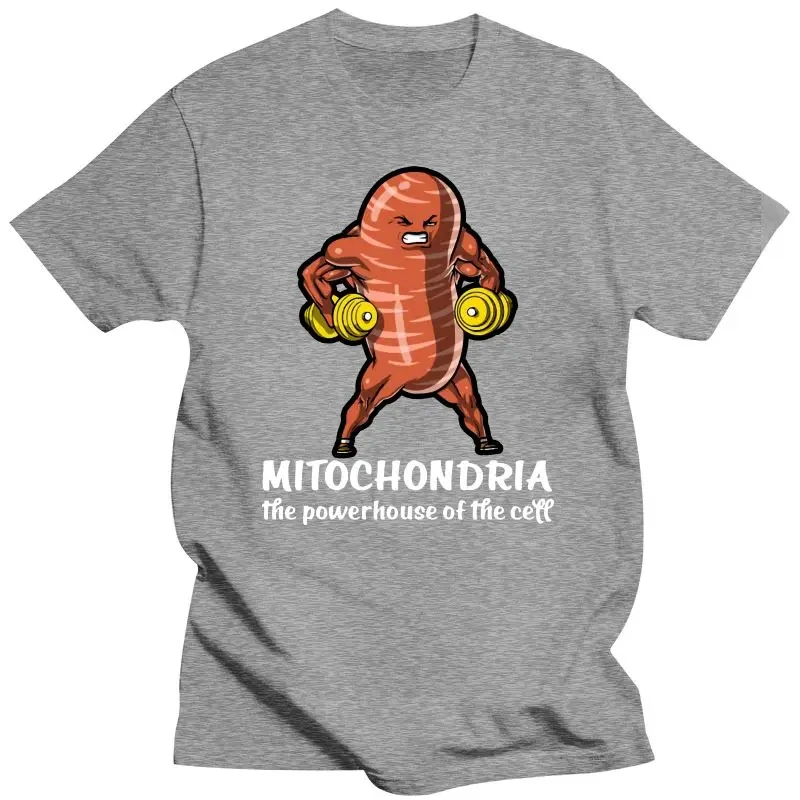 New biological mitochondrial cell printed T-shirt trendy funny new biological solid color men\'s and women\'s round neck T-shirt