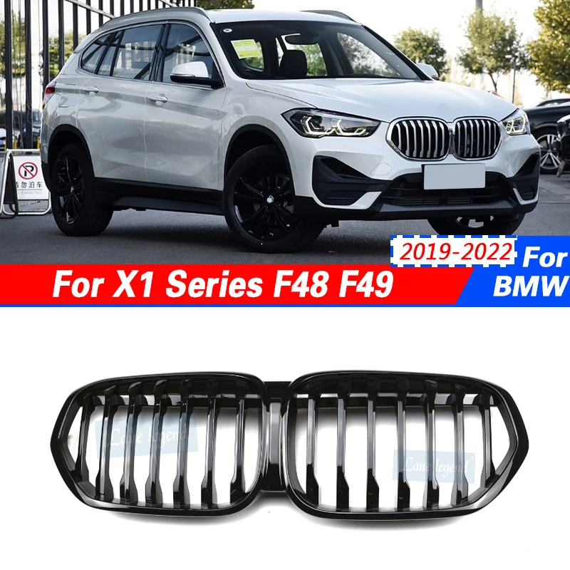 

Radiator Grille Single Slat Kidney Grille for BMW X1 Series F48 F49 2019-2022 Black Auto Accessories Ventilation Net