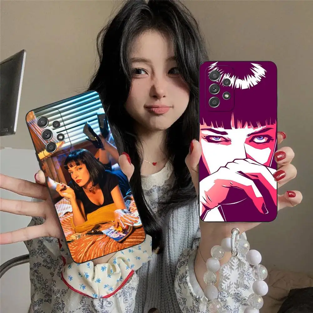 

P-Pulp Movie F-Fiction Phone Case For Samsung S25,S24,S21,S22,S23,S30,Ultra,S20,Plus,Fe,Lite,5G Black Cover