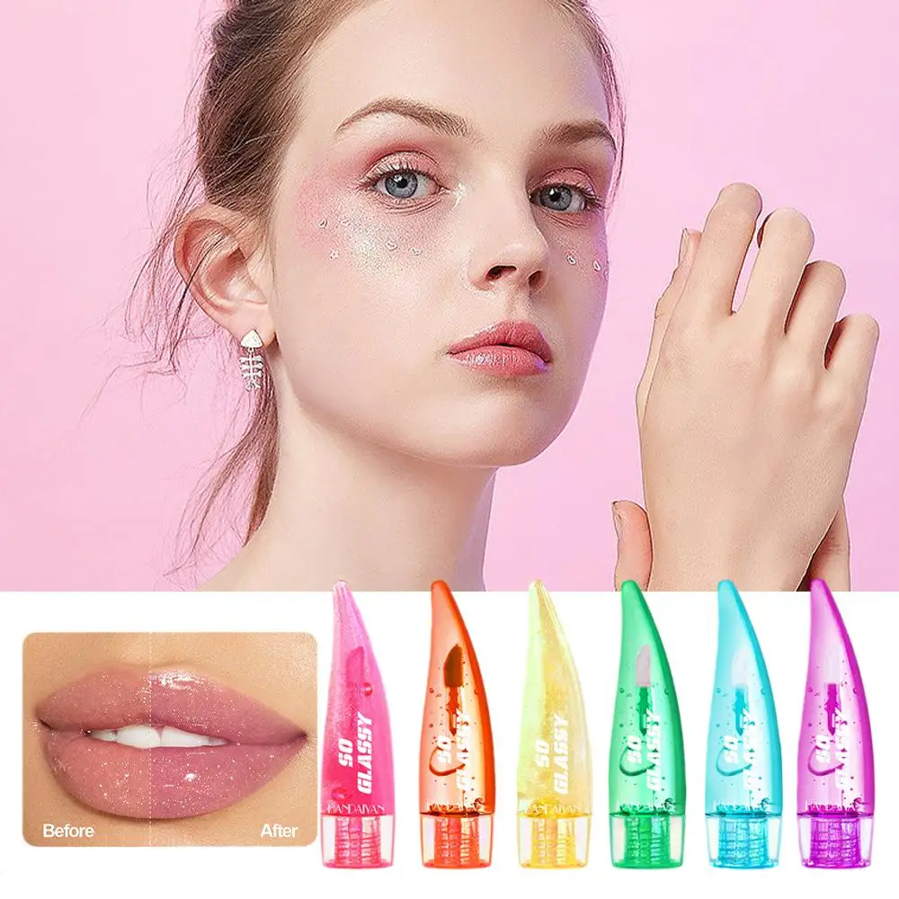 Color-Changing Mirror Glass Lip Gloss, Transparente Lip Glaze, Ilumina Linhas de Óleo, Longa Hidratação Maquiagem, duradoura, W3V8