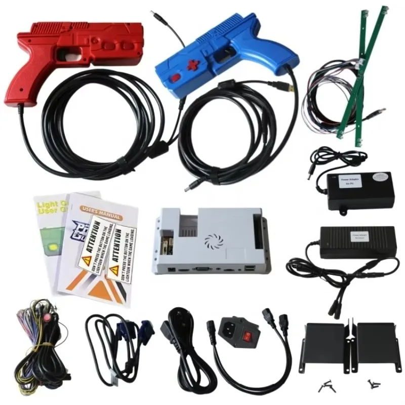 2 4 Players DIY Arcade Game Kits Pandora Box PCB Board Recoil Force Alpha Gun Light Gun Shooter Support Trackball view 2