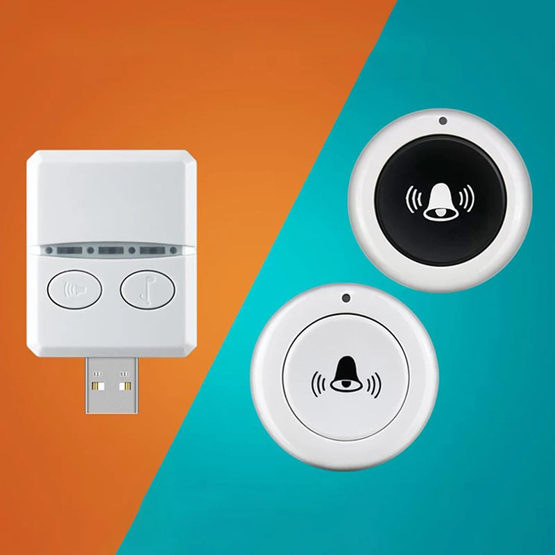 USB Wireless Doorbell DC 5V RF433 MHz Remote Controll Receiver USB Smart Door Bell 30 Music For Home Bed Call Emergent Call
