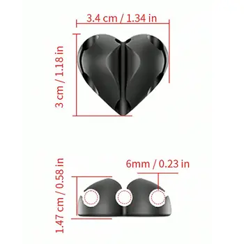 2個心型迷你電線繞線器整理器USB充電線夾桌面收納整理器支架保護套,適用於家庭、辦公室和汽車 8 最佳銷售 電線整理夾 - №6