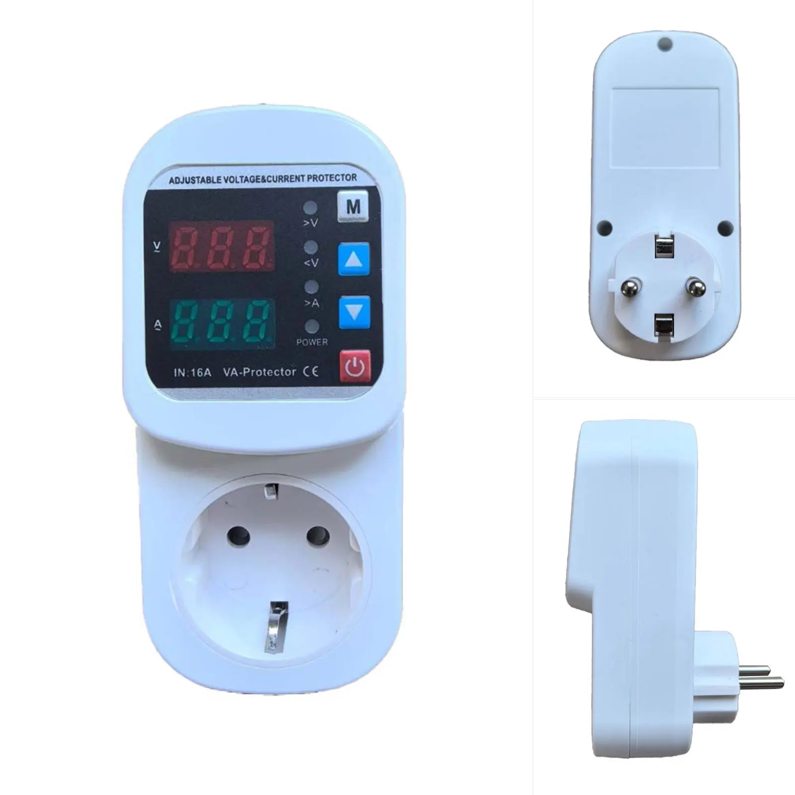 ZS9-VASK Adjustable 1-16A Voltage Current Protector Socket For Overvoltage Undervoltage Leakage Detection AC 220V Circuit Safety