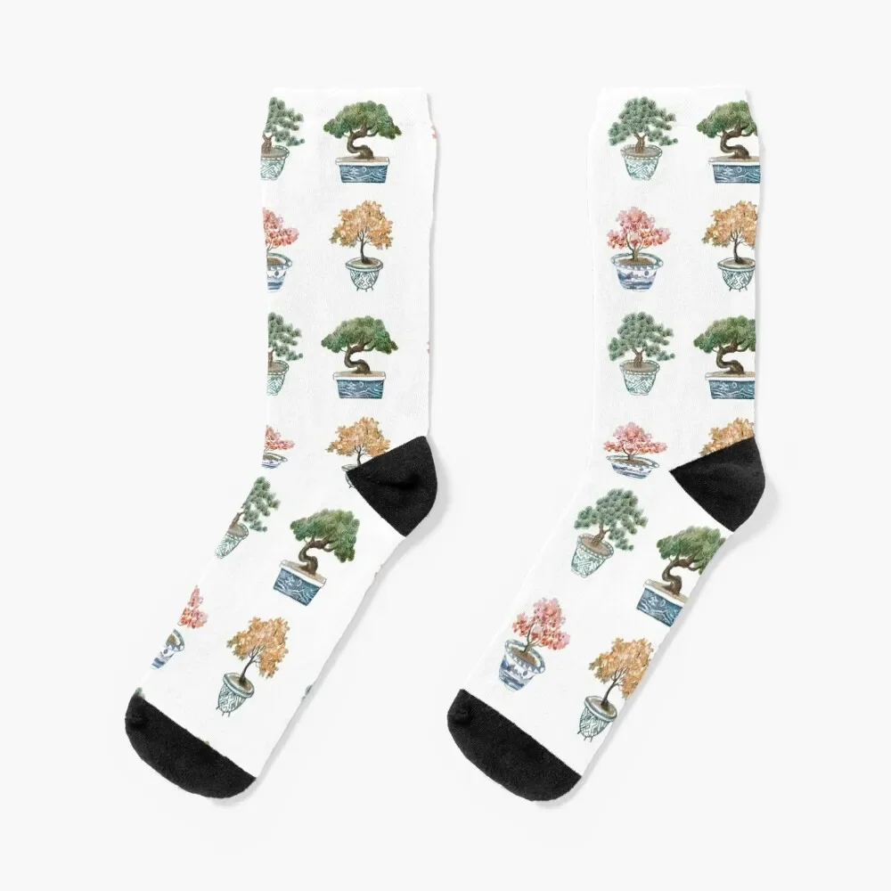 

Bonsai tree sticker pack design in watercolour optic Socks christmass gift ankle sports and leisure loose Socks For Man Women's