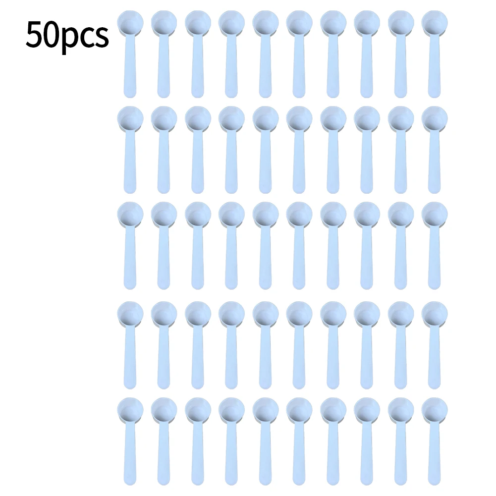 50/100PC 5g White Plastic Measuring Spoon Gram Scoop Food Baking Medicine Powder Measuring Cups Kitchen Measuring Spoons