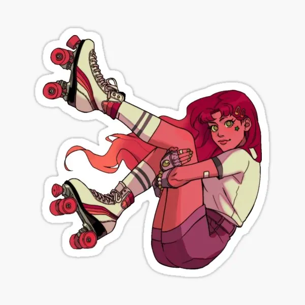 Starfire In Rollerblades  Stickers for Wall Luggage Laptop Kid Stickers Living Room Car Background Room Window Print Funny Anime