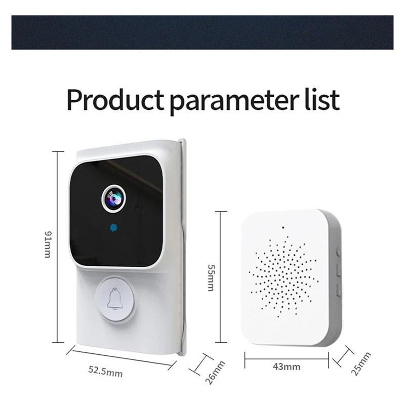 AB09-Tuya APP Gratis Cloud Storage Wifi Deurbel Laag Verbruik Visuele Deur Kijkgaatje Video Eye Night PIR Beveiliging Doorviewer