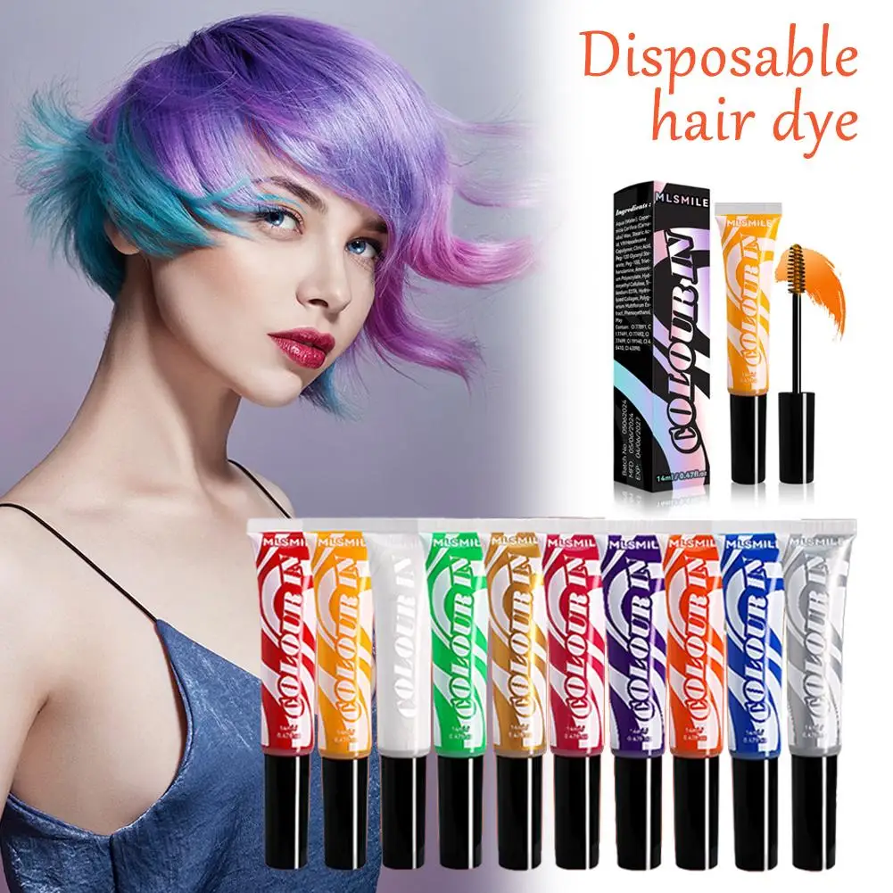 10 Colr New Hair Dye And Eyebrow Dye Liquid Disposable Use Easy Makeup Brush Brow Cosmetics To Fashionable Fine Bristle Mak W6n0