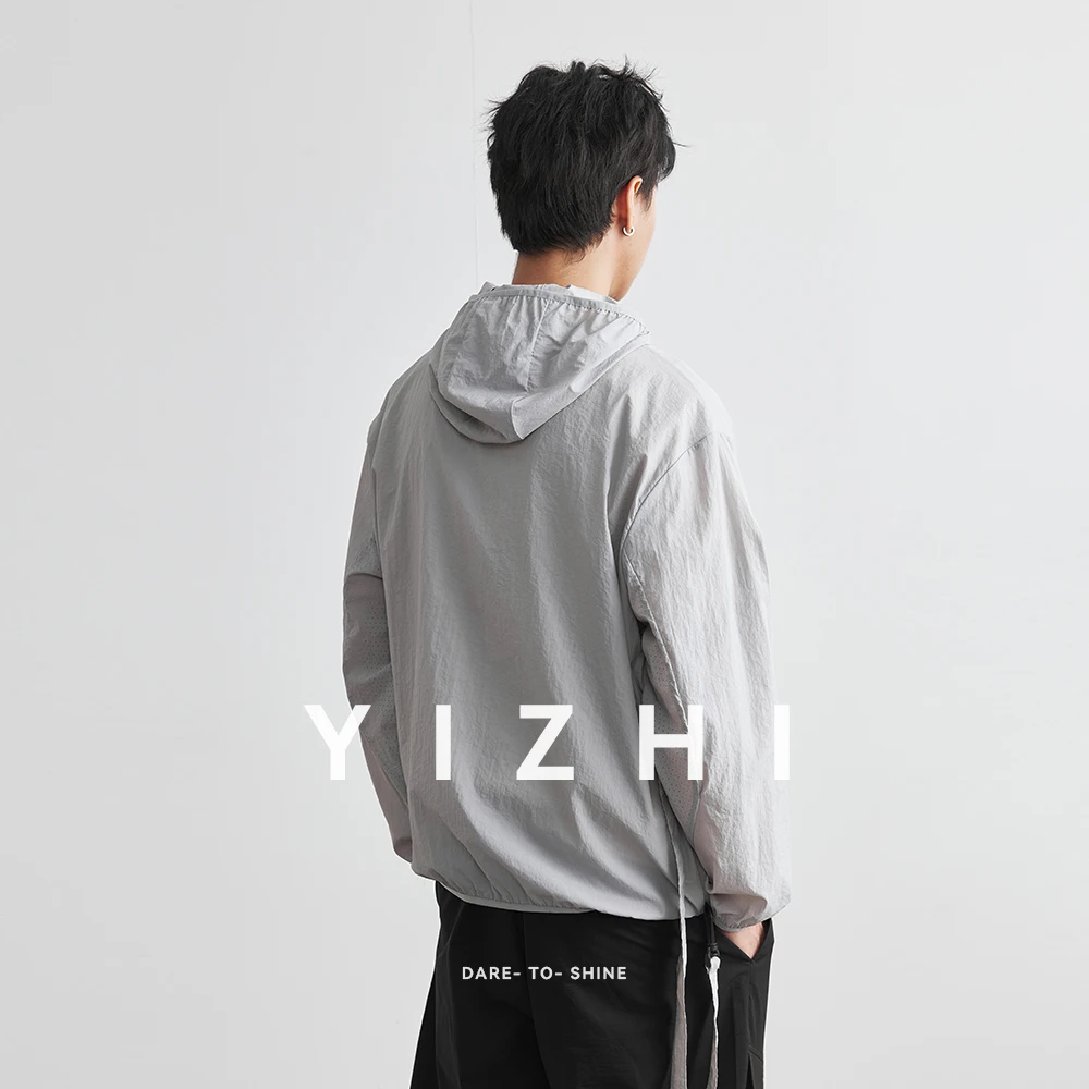 UPF50+ Hooded Sun Protection Jacket Summer New Outdoor Sports Ice Silk Thin Nylon Fabric Quick Dry Sun Protection Clothing